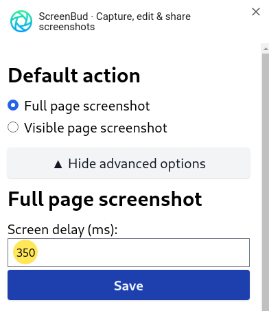 Set full page scroll delay